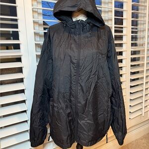 Champion Black Hooded Windbreaker Jacket - size XL